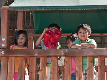 Children at the play structure